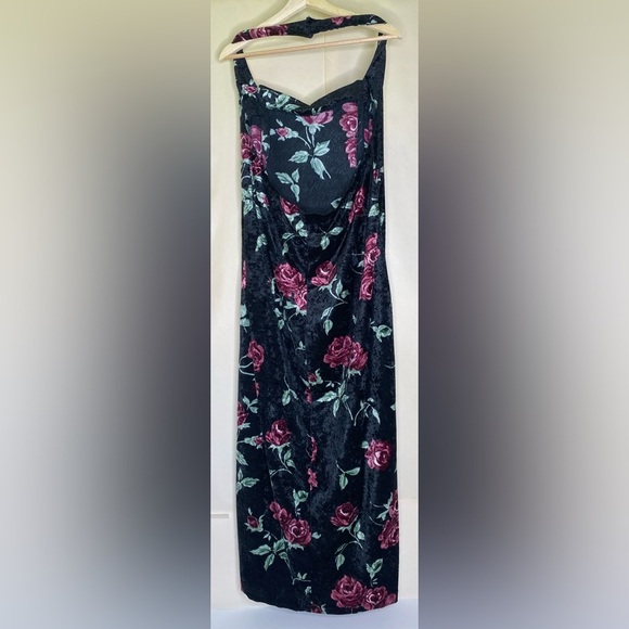 Vintage y2k Frederick’s of Hollywood Crushed Velvet Sweetheart HalterDress Sz 3X - Picture 2 of 10